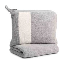 Kashwere Travel Throw Blanket - Stone Grey and Cream - £70.00 GBP