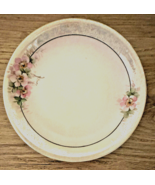Vintage Floral Plate made in Japan 6&quot;, off white, pink roses, iridescent... - $220.51 MXN