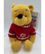 Winnie The Pooh Disney Store Mini Bean Bag Snowflake Sweater Plush with Tag - £3.02 GBP