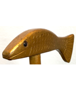 FISH Wood Walking Stick 36.5” Tall - Vintage - Glass Eyes - $50.00