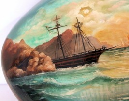 Painted One of a type Fedoskino Russian Lacquer Box &quot;Ships on the Open Sea&quot; - £322.03 GBP
