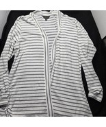 Mix by 41 Hawthorn Cardigan Women&#39;s Gray Striped Open Front Size 2X - $14.36
