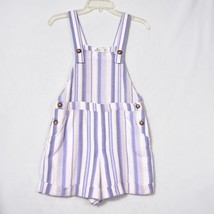 Hollister Women&#39;s Over All Romper Size XS Blue Beige Stripe See Photos - $25.89 CAD