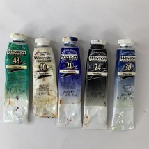 Lot of 5 Winsor and Newton Winton Oil Colours  21 ML Tubes England mostl... - $43.55