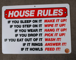 Vinyl Funny man cave sign HOUSE RULES 8.5 X 12&quot; - $8.99