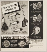 1936 Print Ad South Bend Oreno Muskie Fishing Lures &amp; Reels South Bend,Indiana - £8.45 GBP