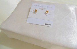 Department Store Sterling Silver 3/16&quot; Cubic Zirconia Stud Earrings N953 $35 - £13.56 GBP