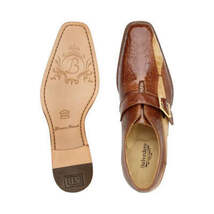 Belvedere Shoes Marte Genuine Ostrich Leg single buckle monk strap Camel R810 image 3