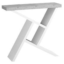 36" Gray and White Abstract Console Table With Shelves - $4,367.48 MXN