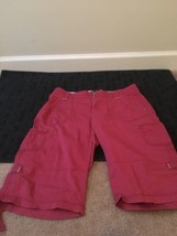 Lee Casual Women&#39;s Maroon Capri Pants Zip Pockets Size 8 - £36.62 GBP