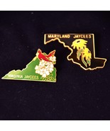 Vintage Maryland Virginia Jaycees State Pins Lot of 2 - $23.34