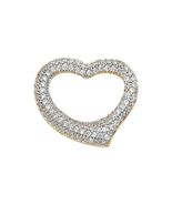 Genuine 14k Yellow Gold Women's Cubic Zirconia Curved Heart Slide 0.74" ... - $361.00