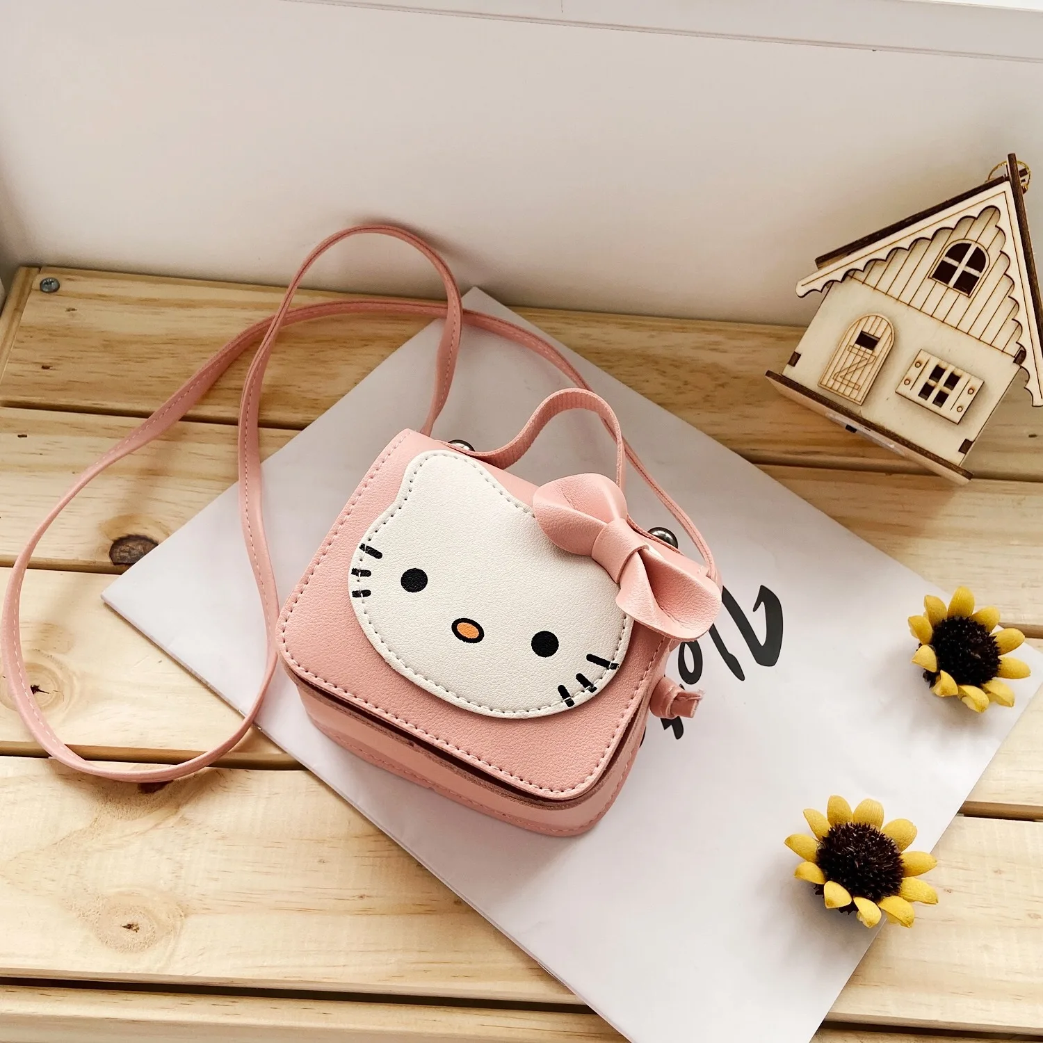 Hello Kitty Cartoon Cute Shoulder Bags Kids Kawaii Anime Messenger Bag Mini Coin - £12.17 GBP