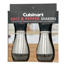 NEW Cuisinart 4oz. Stainless Steel w/Clear Bottoms Salt and Pepper Shakers - £15.75 GBP