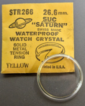 NEW SUC SATURN YELLOW TENSION RING ROUND ACRYLIC WATCH CRYSTAL WATERPROO... - $12.86