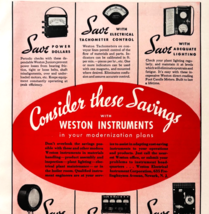 1936 Weston Instruments Advertisement Industrial Electronic Supply F15G - $29.99