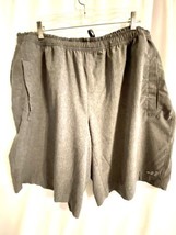 BCG 2XL 40 Inch Waist Gray Pull String Elastic Shorts Hidden Zipper Comfy Soft - £9.43 GBP