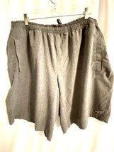 BCG 2XL 40 Inch Waist Gray Pull String Elastic Shorts Hidden Zipper Comfy Soft - £8.97 GBP