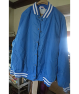 Vintage Size M WEST ARK Blue Satin Bomber Snap Button Jacket Made In USA - £21.72 GBP