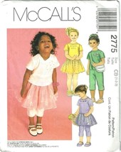 McCalls Sewing Pattern 2775 Top Skirt Capri Pants Toddler Size 1-3 - £6.65 GBP