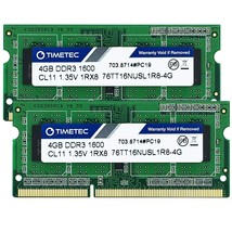 Timetec 8GB KIT(2x4GB) DDR3L / DDR3 1600MHz PC3L-12800 / PC3-12800 Non-E... - $37.99