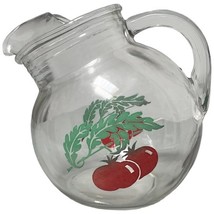 Vintage Anchor Hocking Tilt Ball Jug Pitcher With Ice Lip Cherries Small... - $22.76