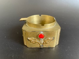Antique Chinese Export Brass Jeweled Personal Ashtray - Cigarette Rest - £74.72 GBP