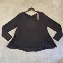 Under Armour Womens Black Pullover Shirt Sweater Size L Open Back Heat G... - $21.78