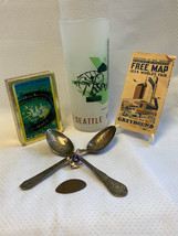 1933 &#39;34 &#39;62 World&#39;s Fair Mixed Lot Seattle Chicago Glass Playing Cards Spoons - £47.81 GBP