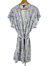 Nanette Lepore Robe Size XL Womens Short Sleeve Soft Brushed Gray Floral... - £21.66 GBP