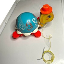 Vintage 1962 Fisher Price Tip Toe Turtle Pull Along Toy # 773 Music Bell Working - £7.50 GBP