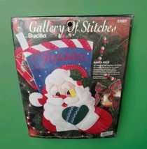 1995 Bucilla  33507 Gallery of Stitches Santa Face Felt Appliqué Stocking Kit  - $24.75