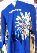 Belle Du Jour blue hoodie VIBES sweatshirt - pretty- girls LARGE - £3.77 GBP