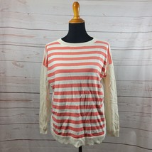 Talbots Women&#39;s Petite White &amp; Coral Crewneck Sweater Size PXL NWT - $27.72