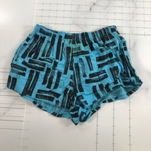 Vintage Adidas Running Shorts Mens S Blue Black Graffiti Abstract Mid Thigh - $74.55