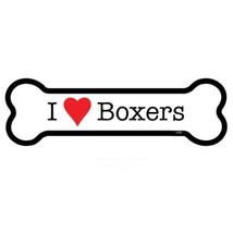 I Heart (Love) Boxers Dog Bone Car Fridge Magnet  2&quot;x7&quot; USA  Made Waterp... - £3.90 GBP