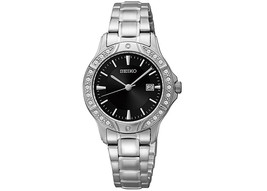 Seiko Womens SUR877 Silver Tone, Stainless Steel Swarovski Crystal Accent Watch - £72.38 GBP