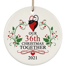 hdhshop24 Our 36 Years Cat Couple Love 2021 Ornament 36th Wedding Anniversary Pi - £15.78 GBP