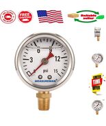 Precision 1-1/2&quot; Fuel Pressure Gauge - Glycerin Filled, 0-15Psi, Stainle... - $455.80 MXN