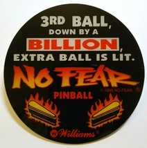  No Fear Dangerous Sports Pinball COASTER Original NOS Plastic 3rd Ball - £15.19 GBP