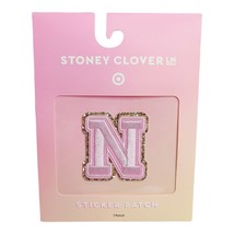 Stoney Clover Lane x Target Embroidered Letter N Pink Gold Glitter Patch NEW - £8.02 GBP