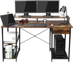 Outfine Desk Computer Desk Office Desk With Drawer, Monitor Stand, And Storage - £103.90 GBP