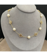 Tory Burch Long Charm Necklace, Pearl Circle Necklace,Gifts For Her - $45.99