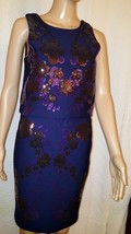 Cynthia Rowley Women&#39;s Navy Purple Red Sequined Pencil Skirt and Top Set... - $18.80