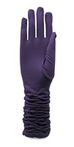 Purple Scrunchy Gloves - Mid Arm Fashion Gloves - Party, Dress, Prom, Wedding - £14.94 GBP