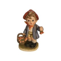 Vintage Napco 6 inch Ceramic Figurine C7656 Boy holding Fruit Basket  - $12.99