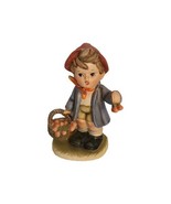 Vintage Napco 6 inch Ceramic Figurine C7656 Boy holding Fruit Basket  - $17.75 CAD