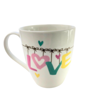 Pfaltzgraff Everyday Coffee Mug Love White Pink Pastel Hearts New  4.5&quot; ... - $16.01