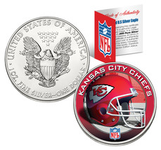 KANSAS CITY CHIEFS 1 Oz American Silver Eagle $1 US Coin Colorized NFL L... - $84.11