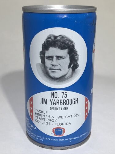 Primary image for 1977 Jim Yarbrough Detroit Lions RC Royal Crown Cola Can NFL Football Series